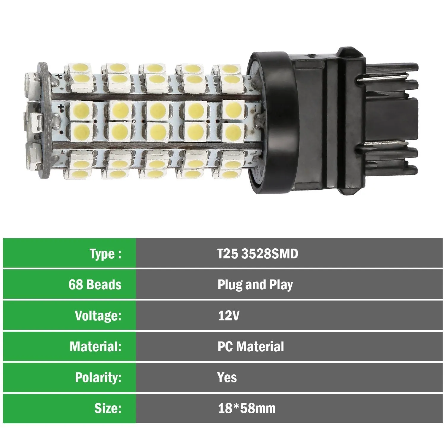 10-Pieces: LED Car Light Bulbs