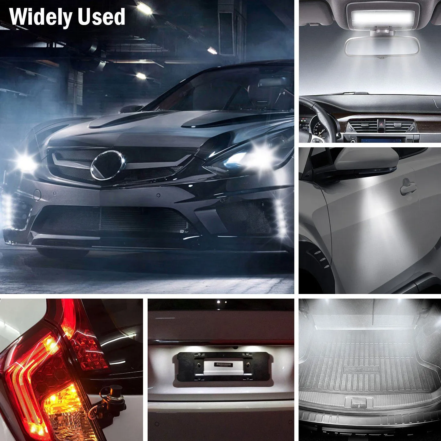 10-Pieces: LED Car Light Bulbs