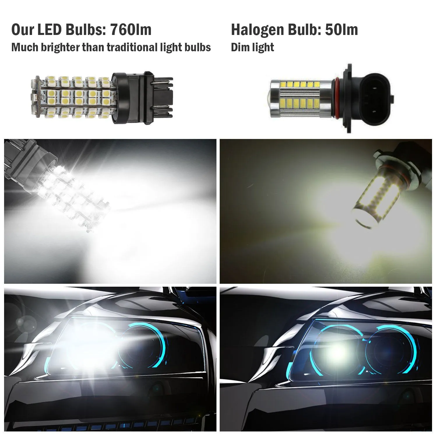 10-Pieces: LED Car Light Bulbs