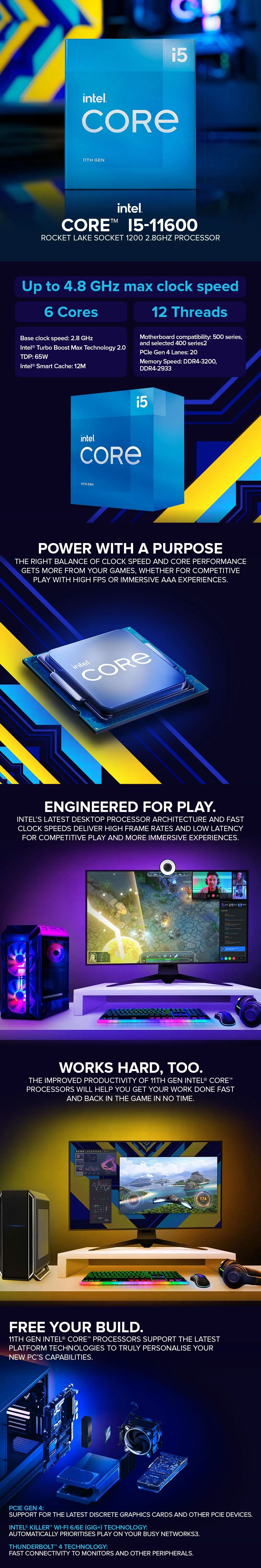 11th Generation Intel Core i5-11600 1200 2.8GHz CPU