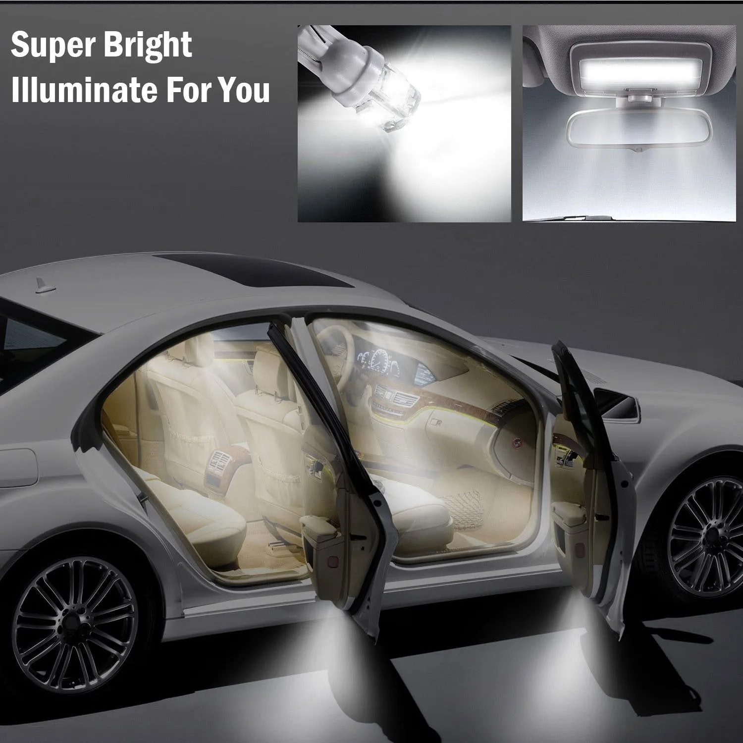 50-Piece: LED Car Light Bulbs