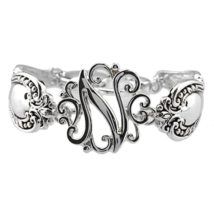 AB8123H-NAS   Initial "N" Spoon Magnetic Bracelet