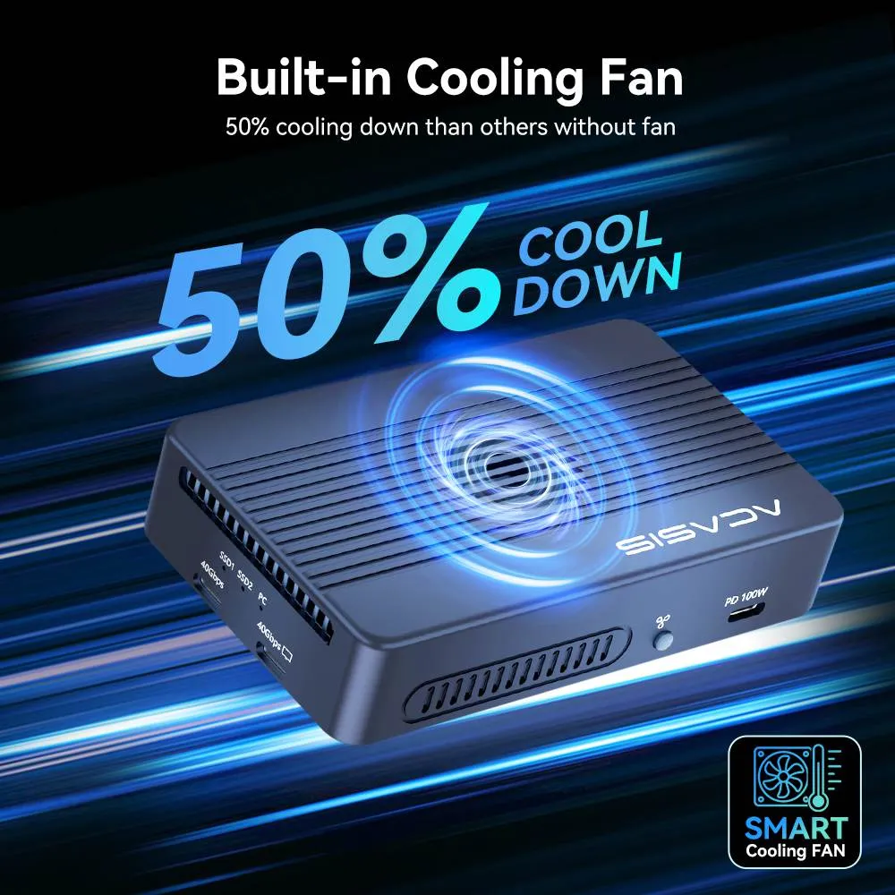 Acasis 40Gbps Thunderbolt 3 M.2 NVMe 2 Bay RAID SSD Enclosure