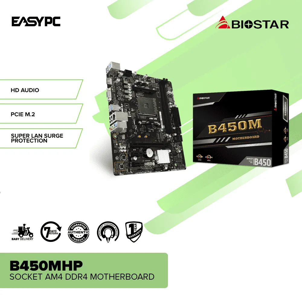Biostar B450MHP Socket Am4 DDR4 Motherboard