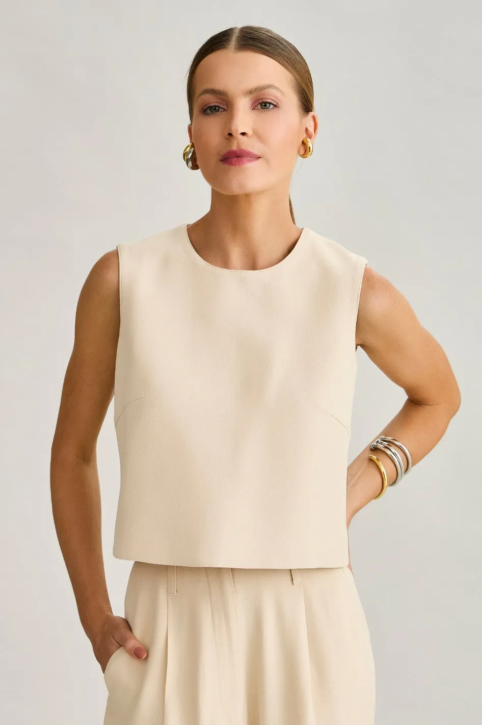 Blusa de Alfaiataria Areia Madalena