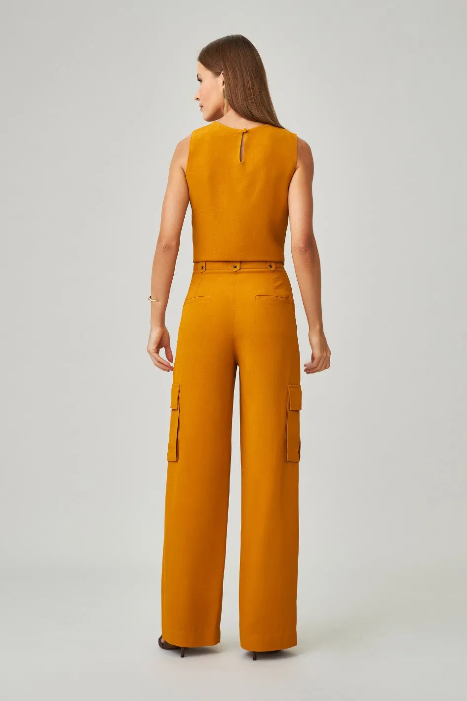 Blusa de Alfaiataria Curry New Jade
