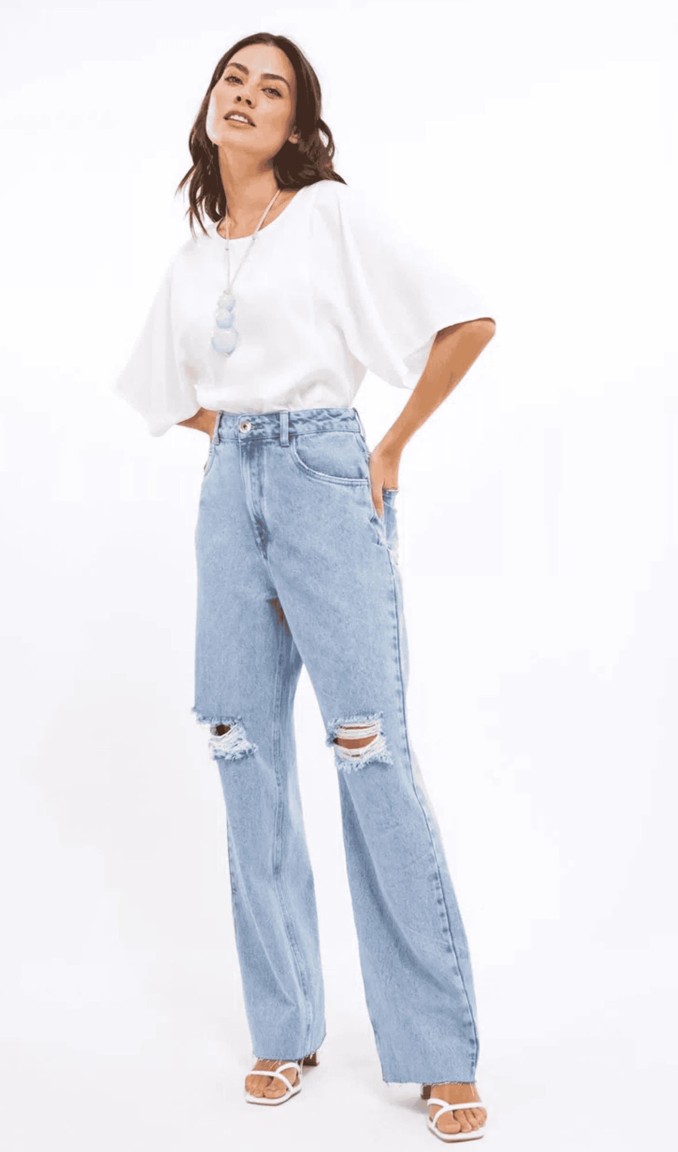 Blusa Manga Sino Shoulder