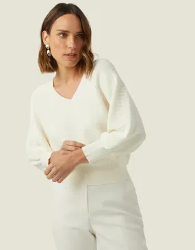 Blusa Tricot Detalhe Canelado Shoulder