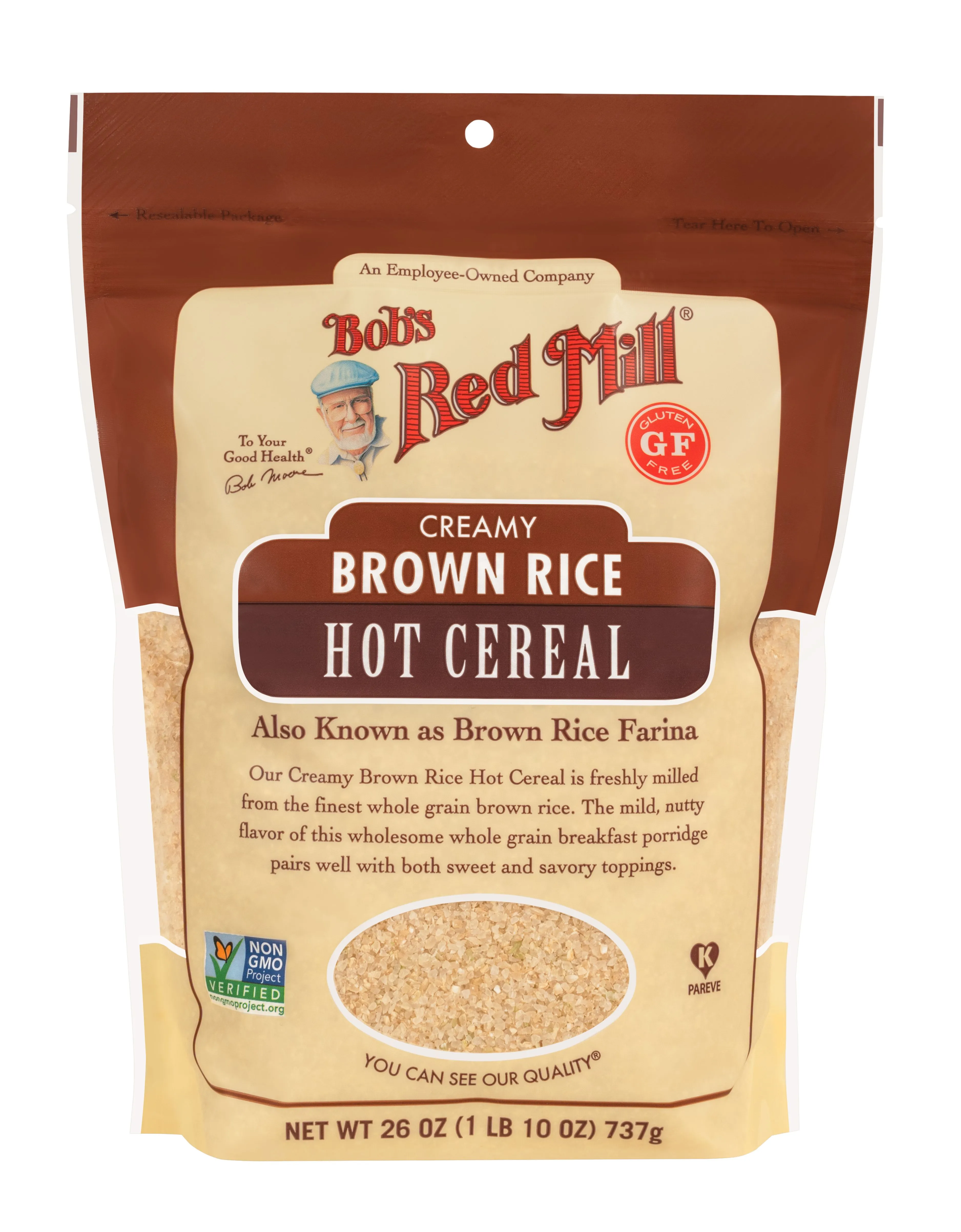 Bobs Red Mill Organic Creamy Brown Rice Hot Cereal