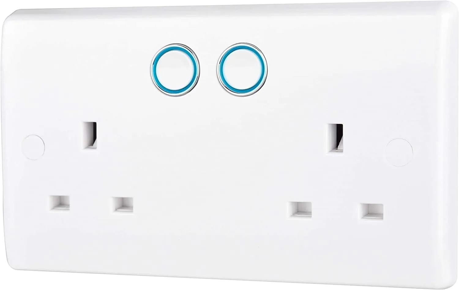 British General Slim Nexus Double Switched 13A Power Socket   Smart Home Control - White