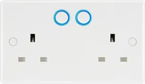 British General Slim Nexus Double Switched 13A Power Socket   Smart Home Control - White