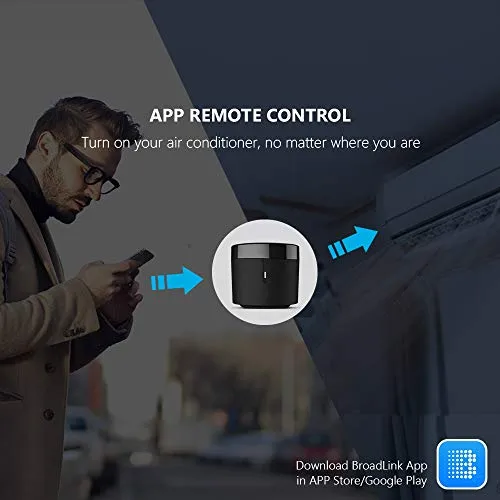 Broadlink RM4 Mini Universal IR Audio Video Remote Control, Smart Home Wi-Fi Remote Hub, Compatible with Alexa