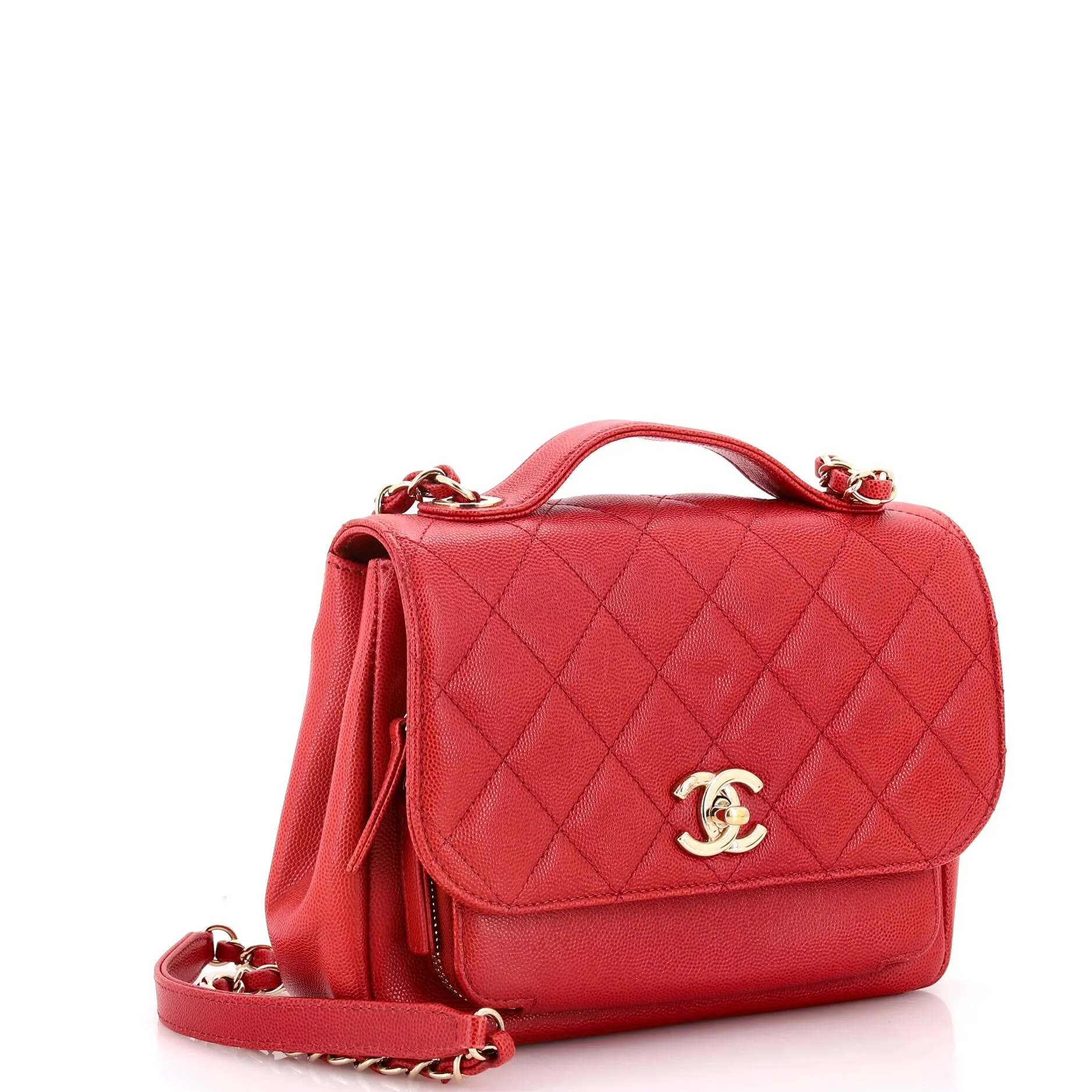 Business Affinity Flap Bag Quilted Caviar Small