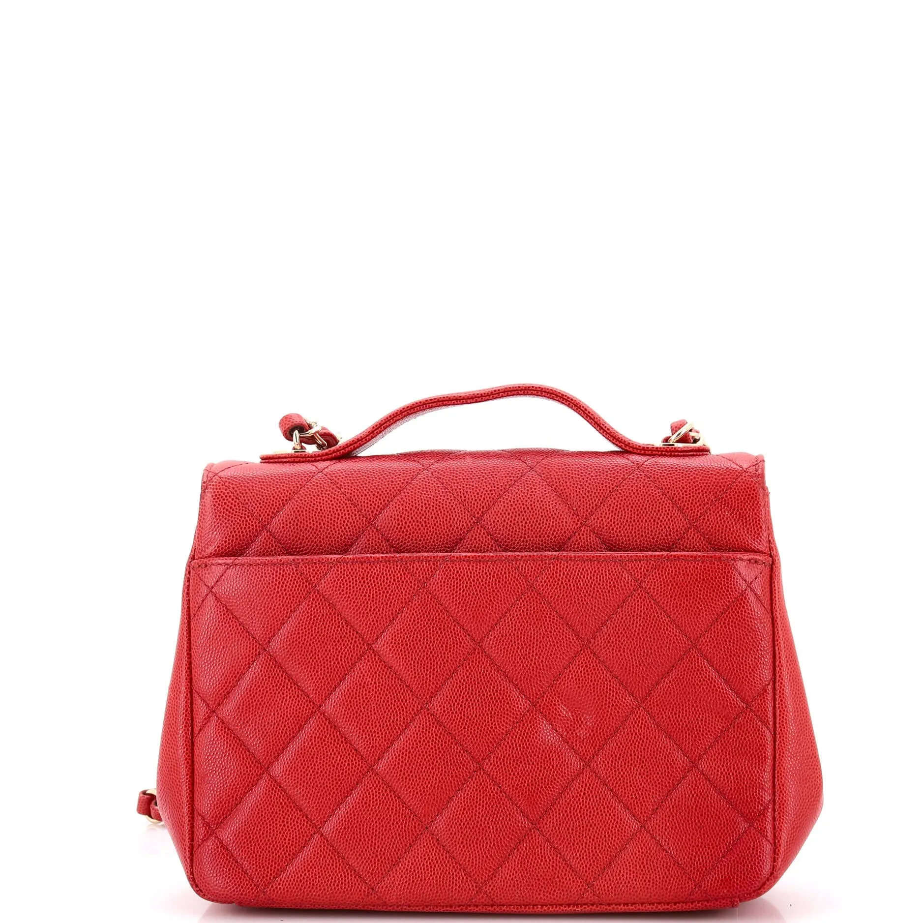 Business Affinity Flap Bag Quilted Caviar Small