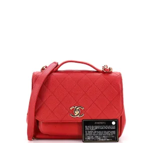 Business Affinity Flap Bag Quilted Caviar Small