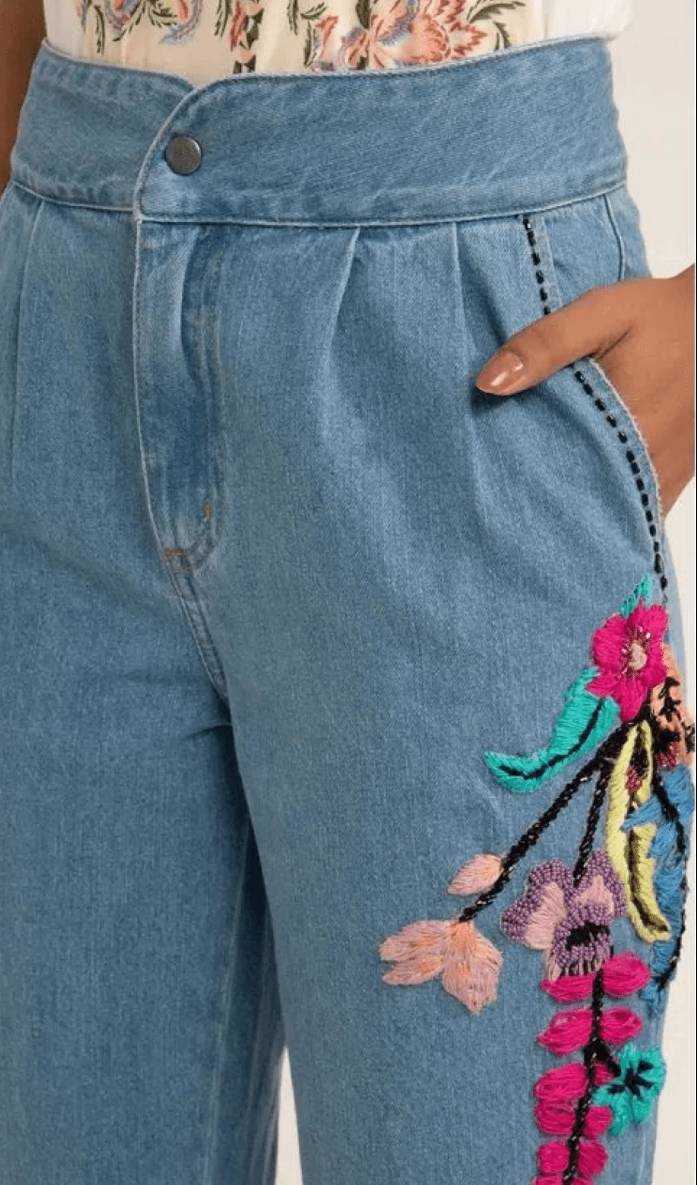 Calça Bordado Upscale Denim Patbo