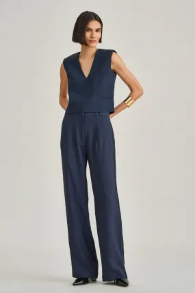 Calça de Alfaiataria Azul Marinho Luiza