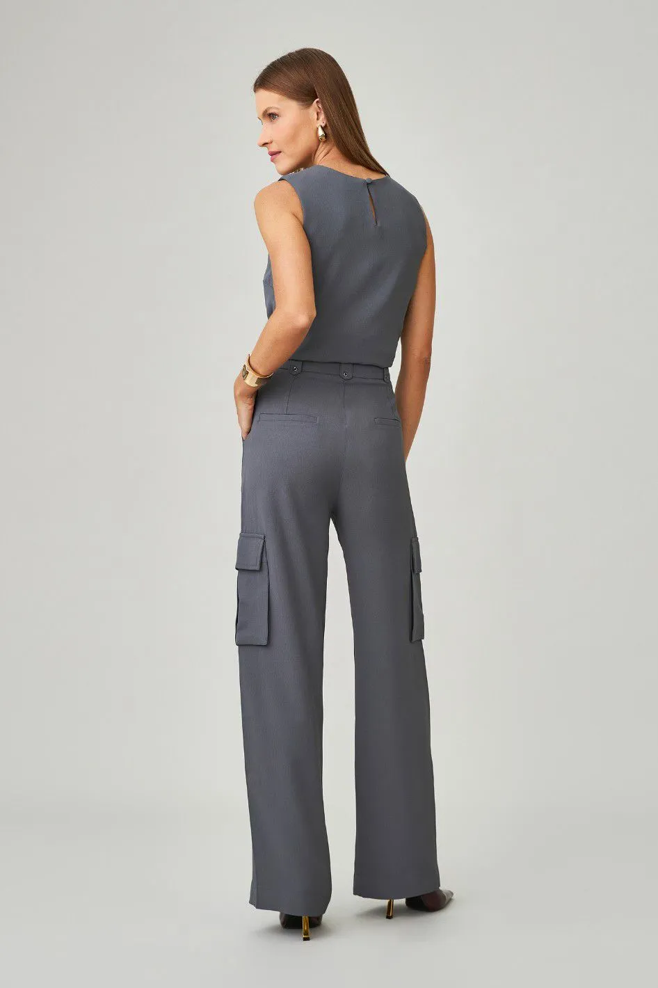 Calça de Alfaiataria Cinza Lucia