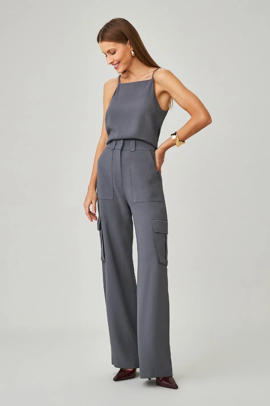 Calça de Alfaiataria Cinza Lucia
