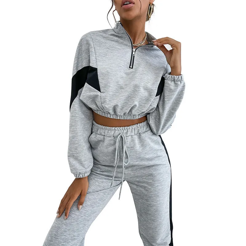 Conjunto Ariya Moletom Camisola Crop e Calça