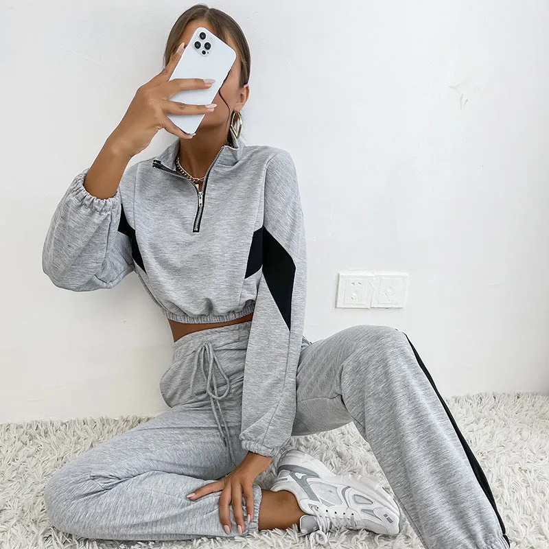 Conjunto Ariya Moletom Camisola Crop e Calça