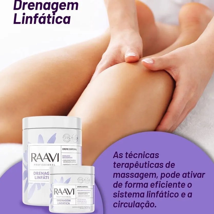 CREME DRENAGEM LINFÁTICA RAAVI 500G