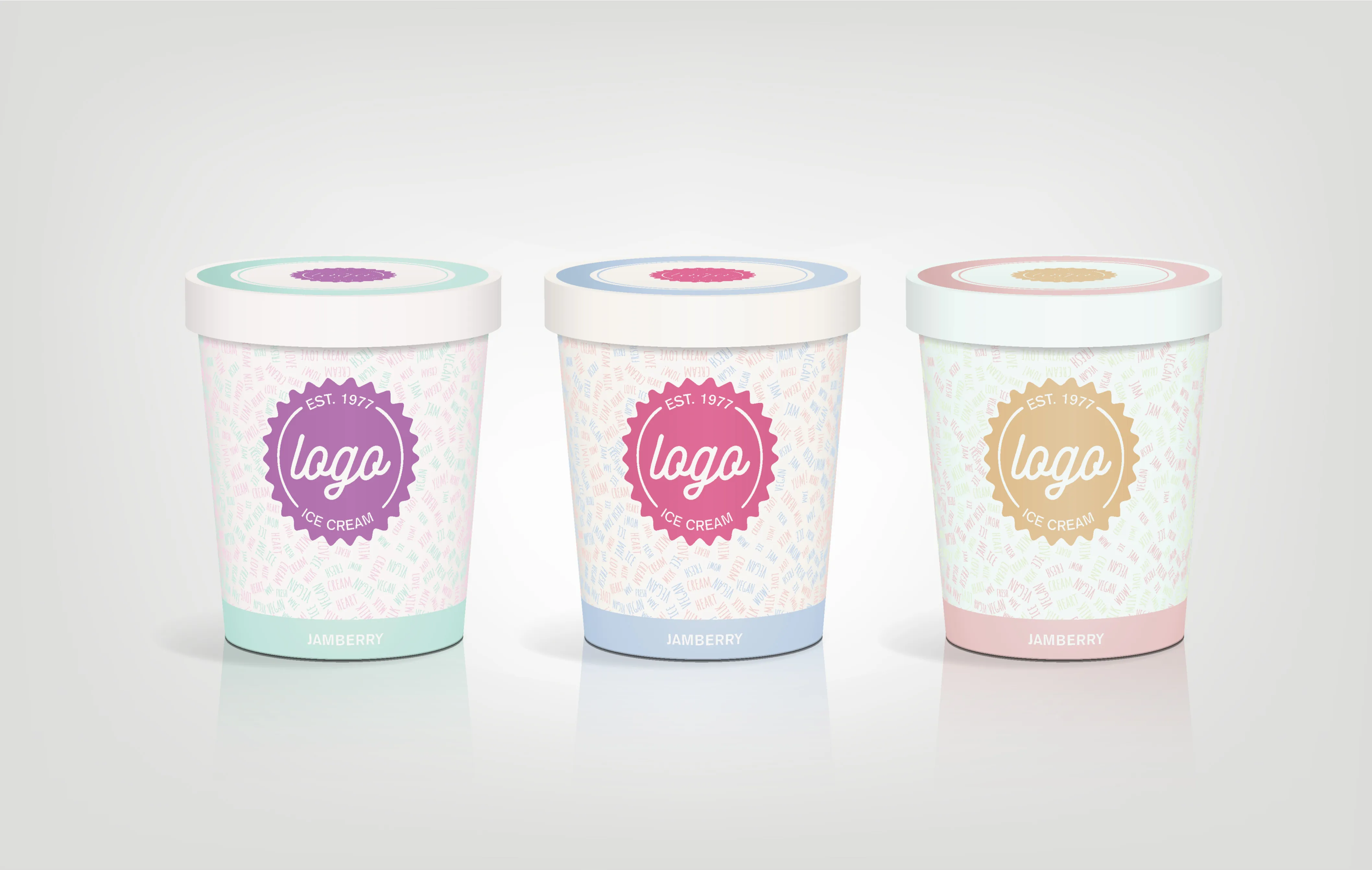 Custom Print Ice Cream Containers   Lids Combo
