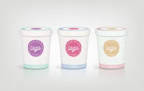 Custom Print Ice Cream Containers   Lids Combo