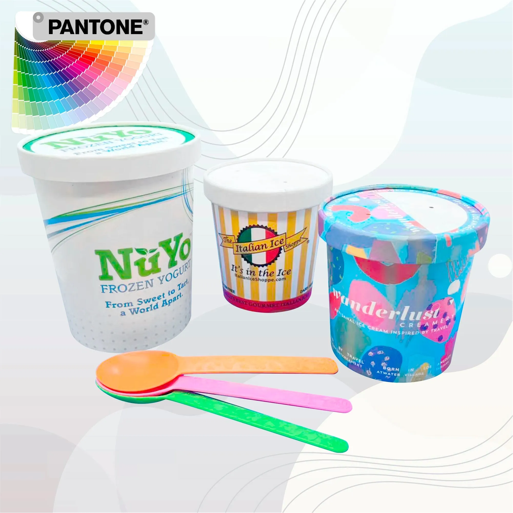 Custom Print Ice Cream Containers   Lids Combo