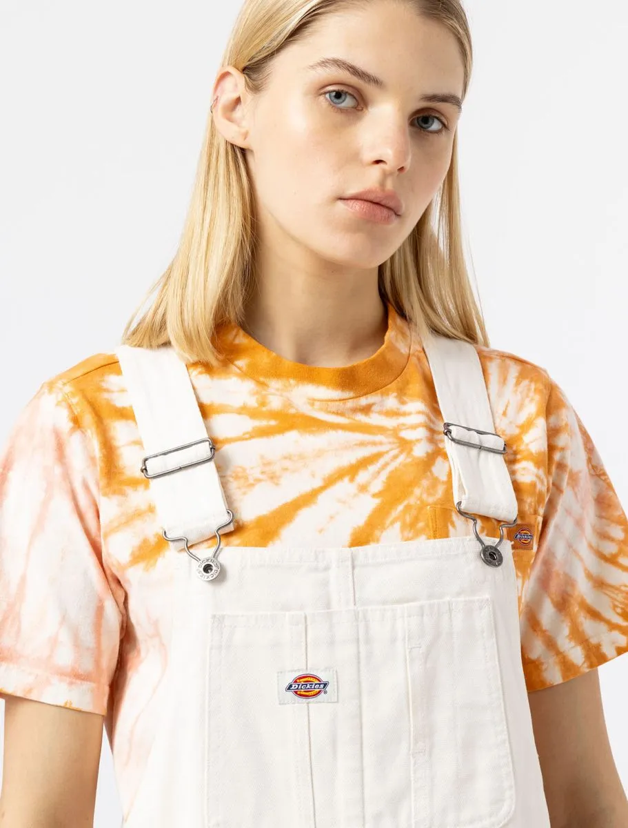 DICKIES - WOMENS DUCK CANVAS SHORT BIB STONEWASHED CLOUD