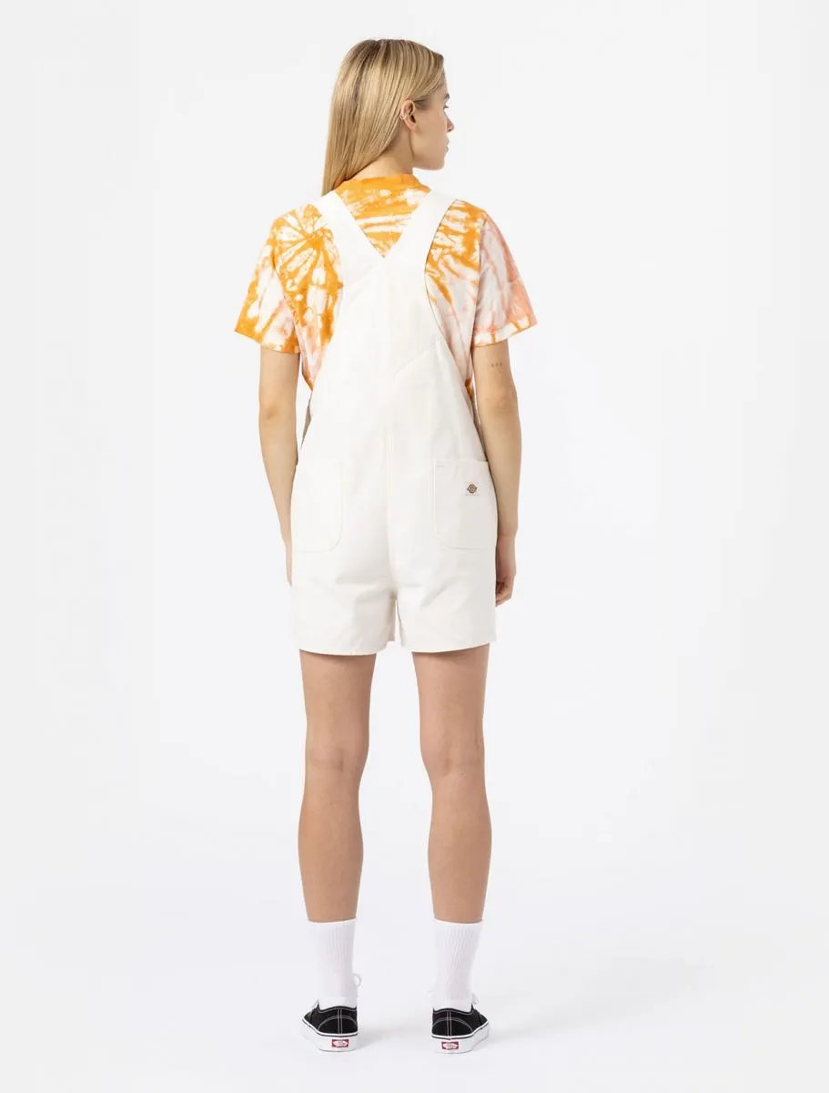 DICKIES - WOMENS DUCK CANVAS SHORT BIB STONEWASHED CLOUD