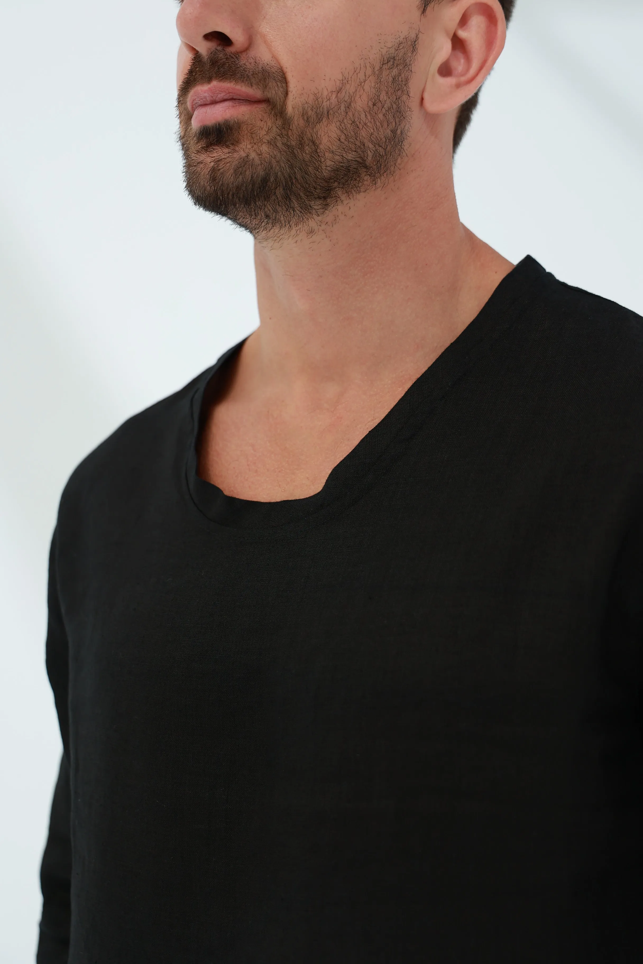 Ditta Men's Linen Top Black