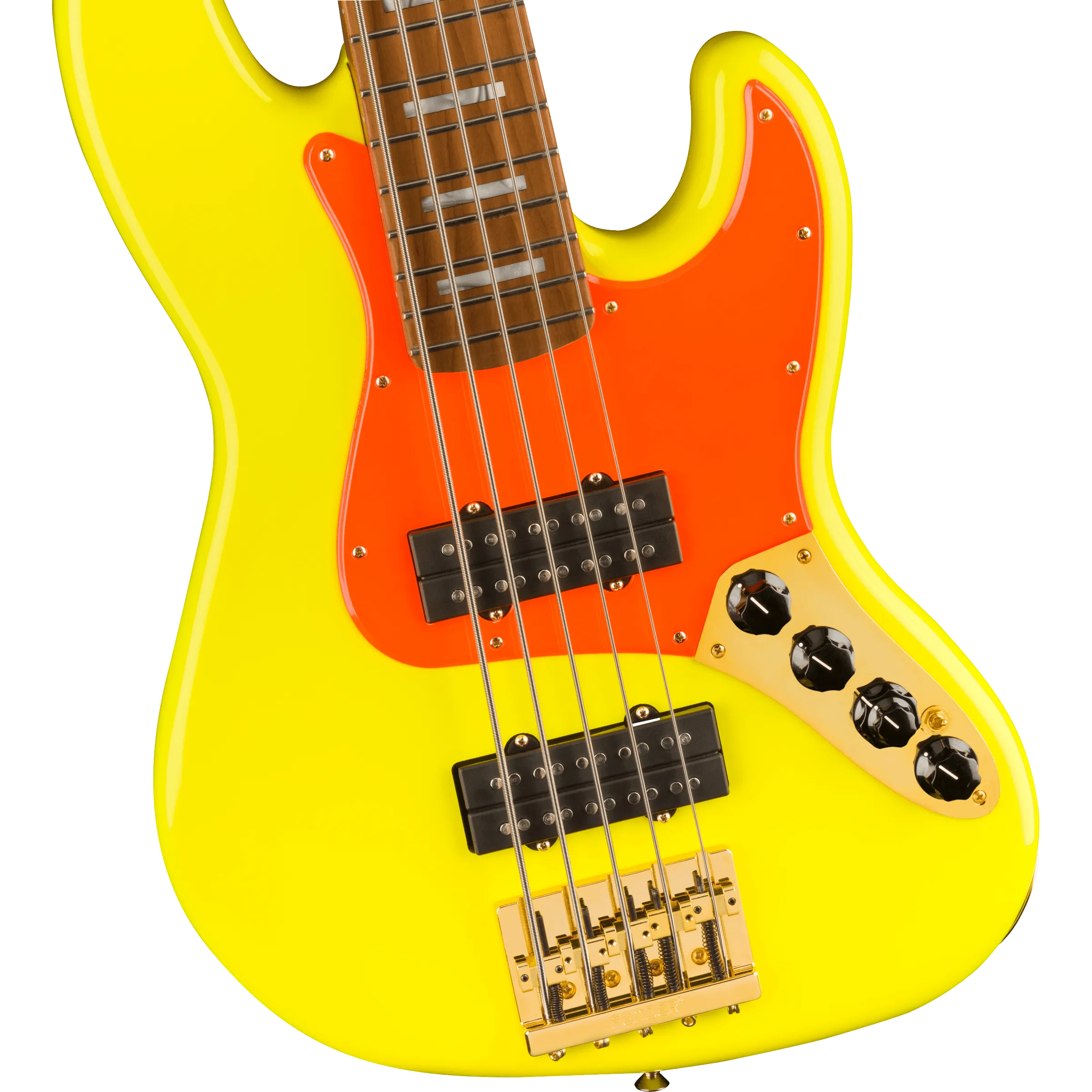 Fender 014-9400-386 MonoNeon J-Bass V, Roasted Maple Fingerboard, Neon Yellow