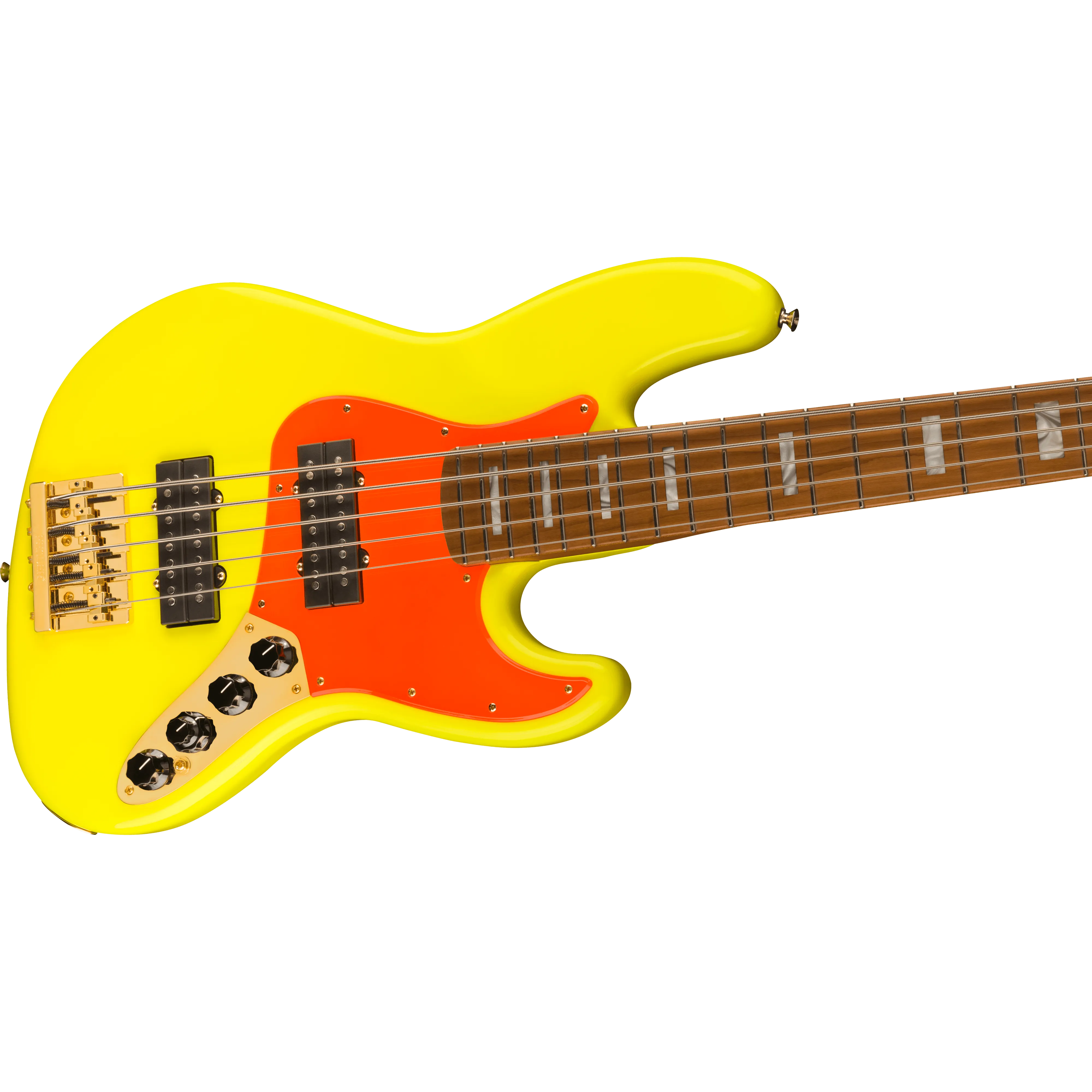 Fender 014-9400-386 MonoNeon J-Bass V, Roasted Maple Fingerboard, Neon Yellow