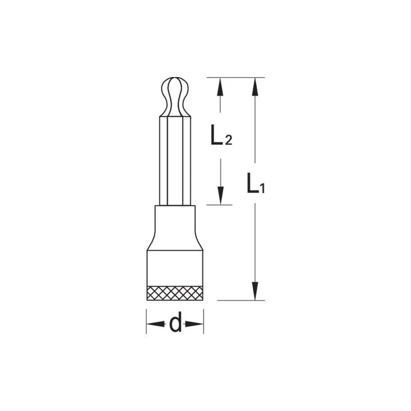 Gedore 1505718 Screwdriver Bit Socket 3/8 Inch, Long 4 mm