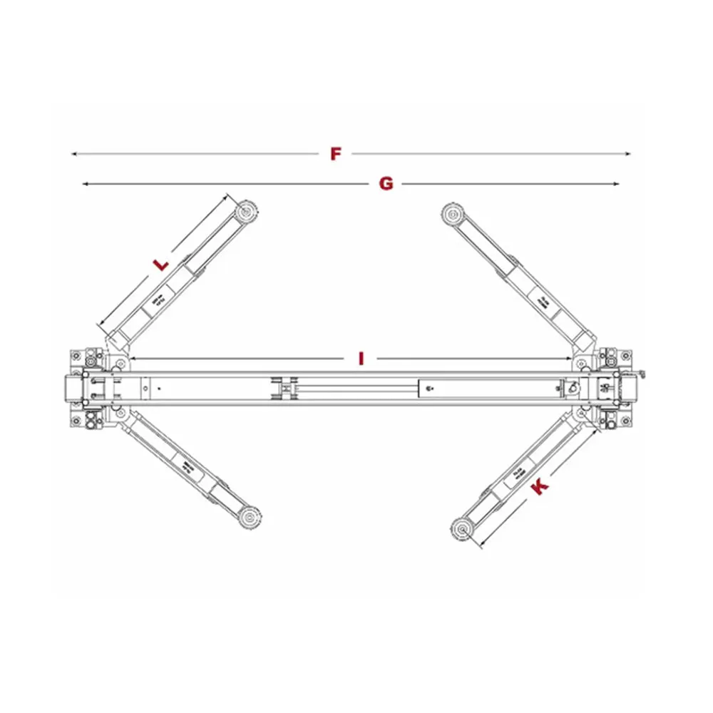 GrandPrix GP-7LC 7,000 lbs. Capacity 2 Post Lift 118.5” Height