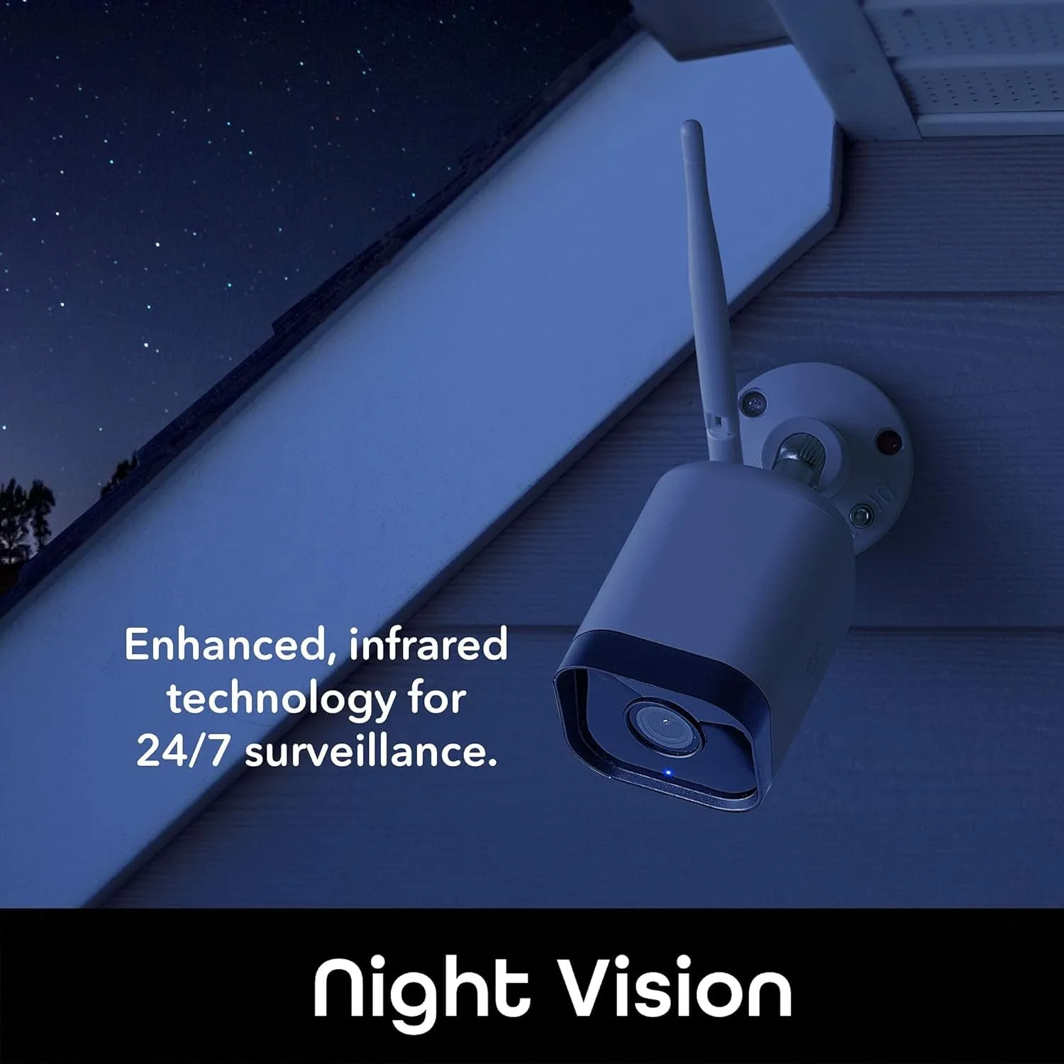 Hawk 3 Outdoor Camera for Home Security, Smart Surveillance, Wifi, Night Vision, Motion Alert, 2-Way Audio, 1080P HD, Works with Alexa, Google Home - 2 Pack