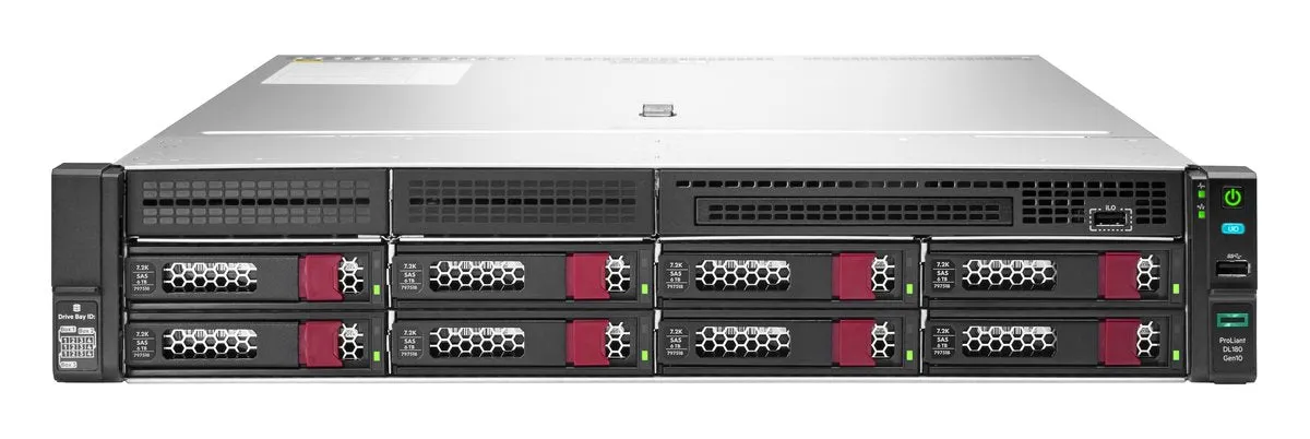 HPE ProLiant DL180 Gen10 2U Rack Server, Intel Xeon Scalable 4110, 2.10GHz, 16GB Memory, 500W - 879512-B21