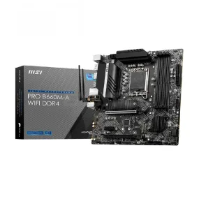 MSI Pro B660M-A WIFI Socket LGA 1700 Supports DDR4 Memory, up to 4800 (OC) MHz | Ddr4 Motherboard
