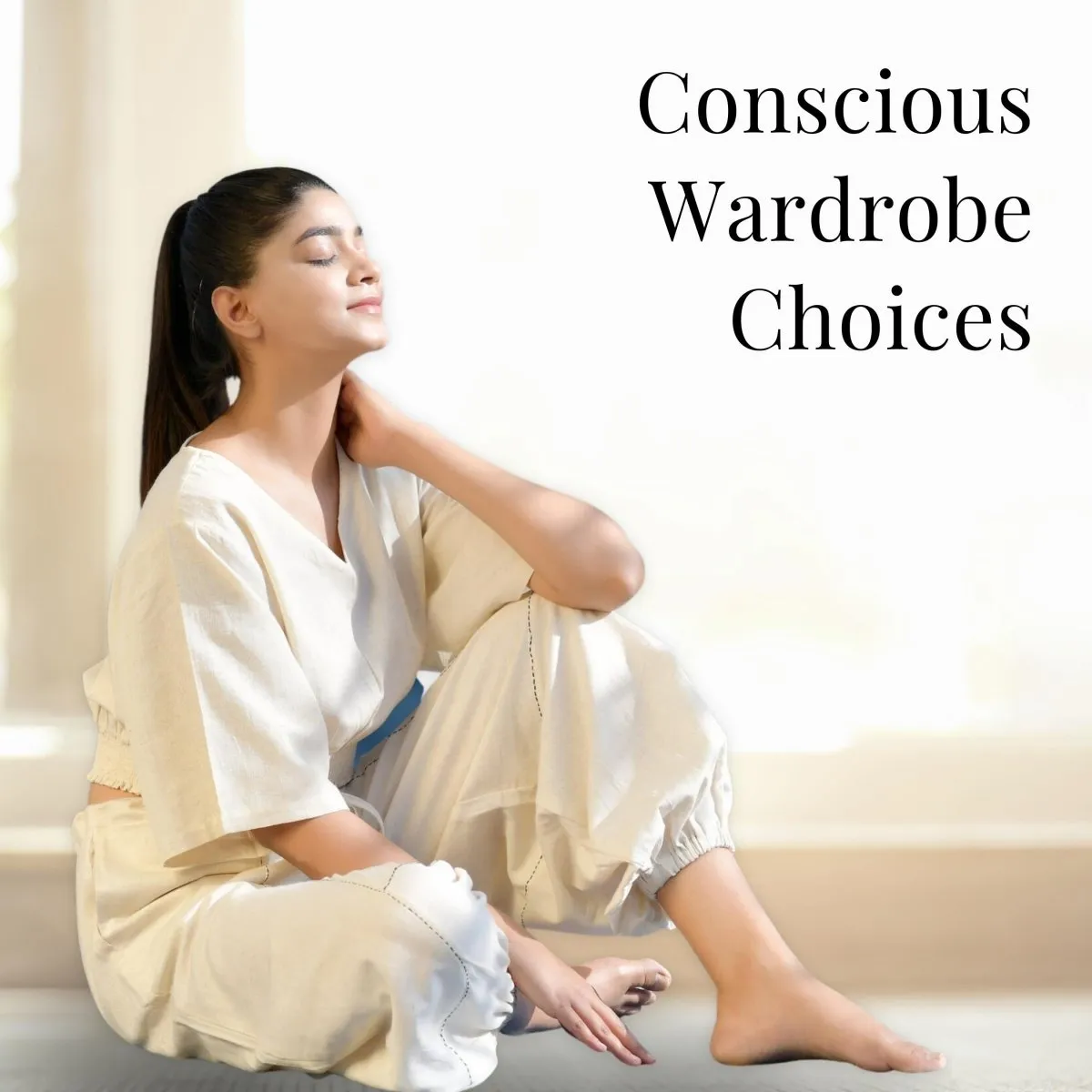 Natural Cotton Harem Pants in Beige