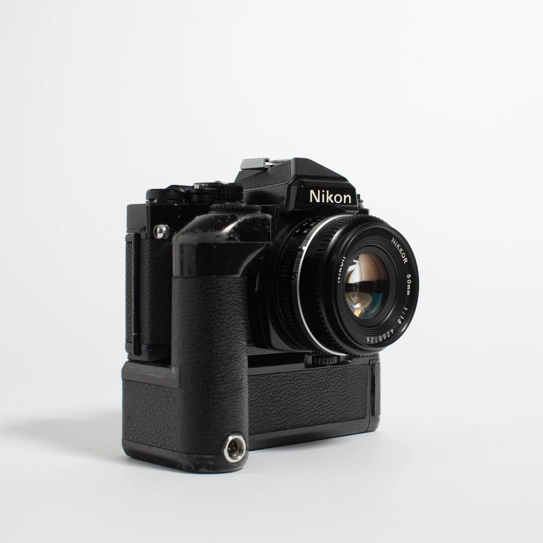 Nikon FE with 50mm f/1.8 lens and motor drive MD-11