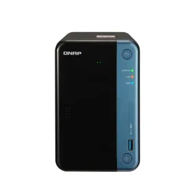 QNAP - 4-Bay External Network Storage (NAS) Hardware encryption E-mail Alert - Black/blue