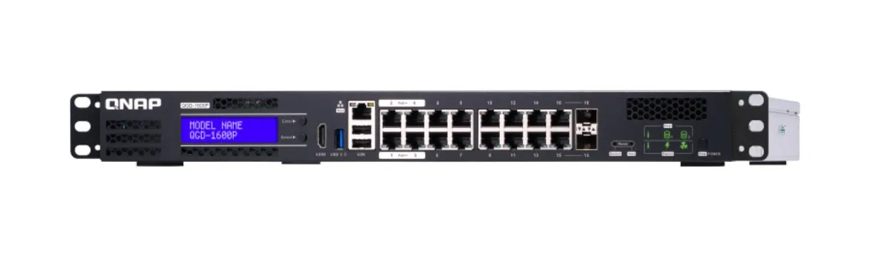 QNAP QGD-1600P-4G-US 4-port 60-watt and 12-port 30-watt Gigabit PoE Switch