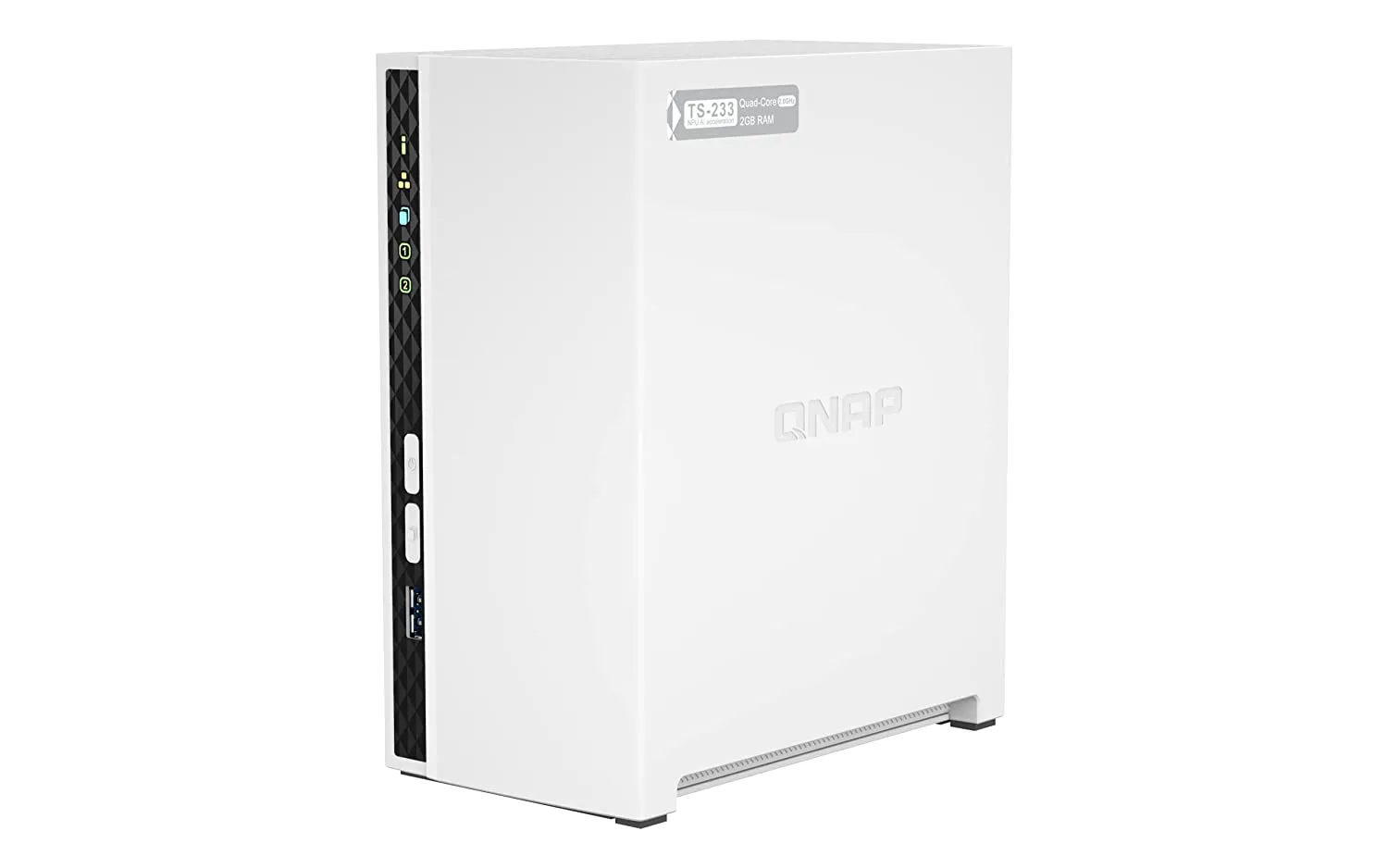 QNAP TS-233-US 2 Bay Affordable Desktop NAS with ARM Cortex-A55 Quad-core Processor and 2 GB DDR4 RAM (Diskless)