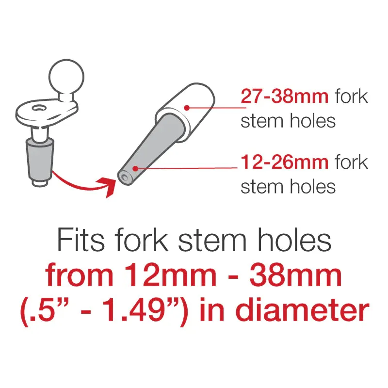 Ram Motorcycle Fork Stem Ball Base | RAM-B-342U