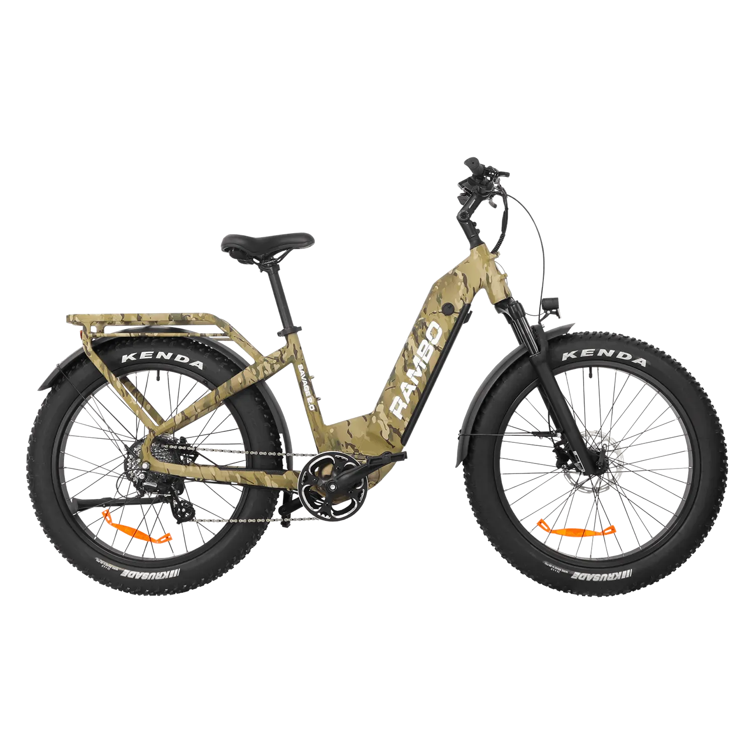 Rambo THE SAVAGE 2.0 Step-Thru Fat Tire Electric Bike - 48V 15Ah 750-1000w hub motor, powered by Bafang - Financing Available