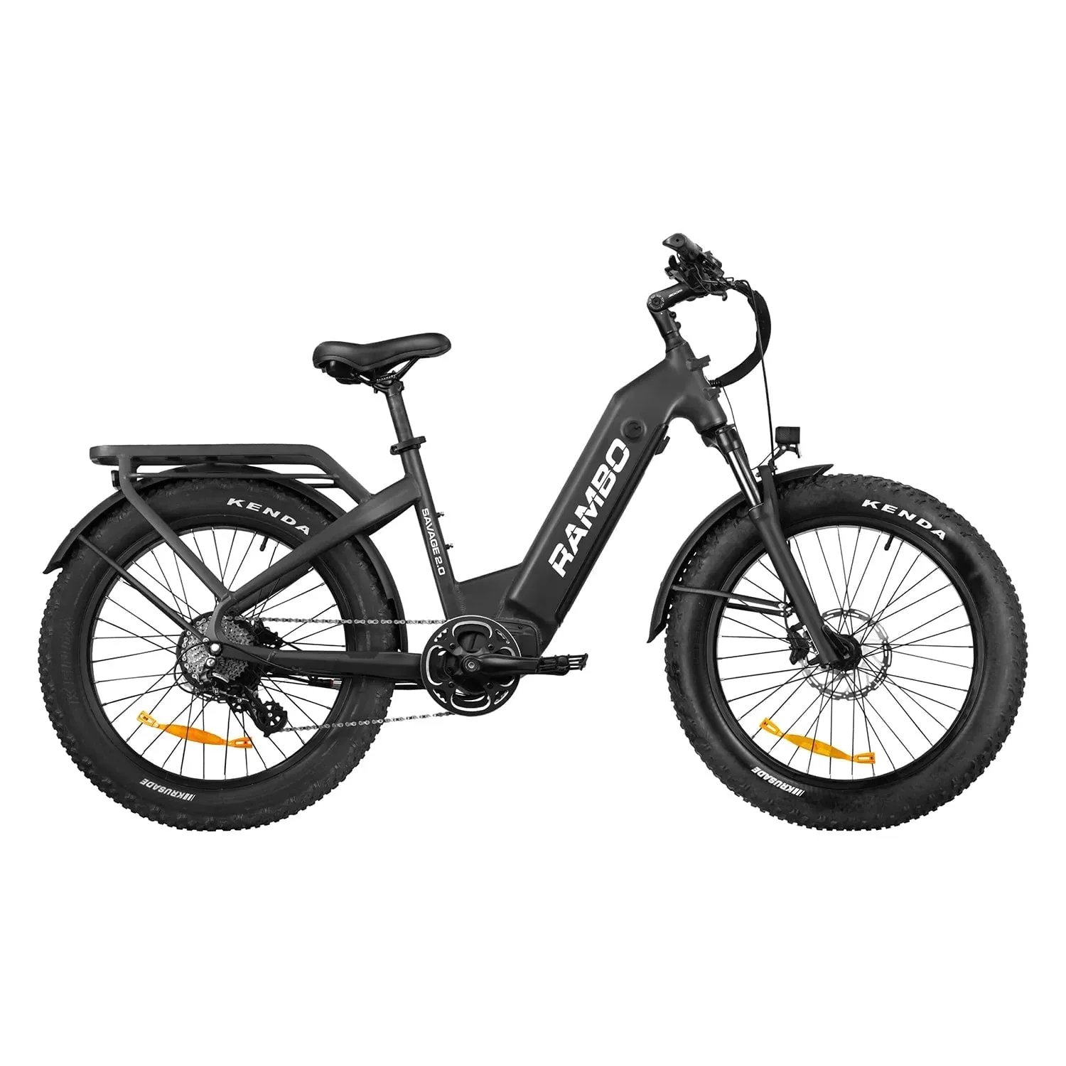 Rambo THE SAVAGE 2.0 Step-Thru Fat Tire Electric Bike - 48V 15Ah 750-1000w hub motor, powered by Bafang - Financing Available