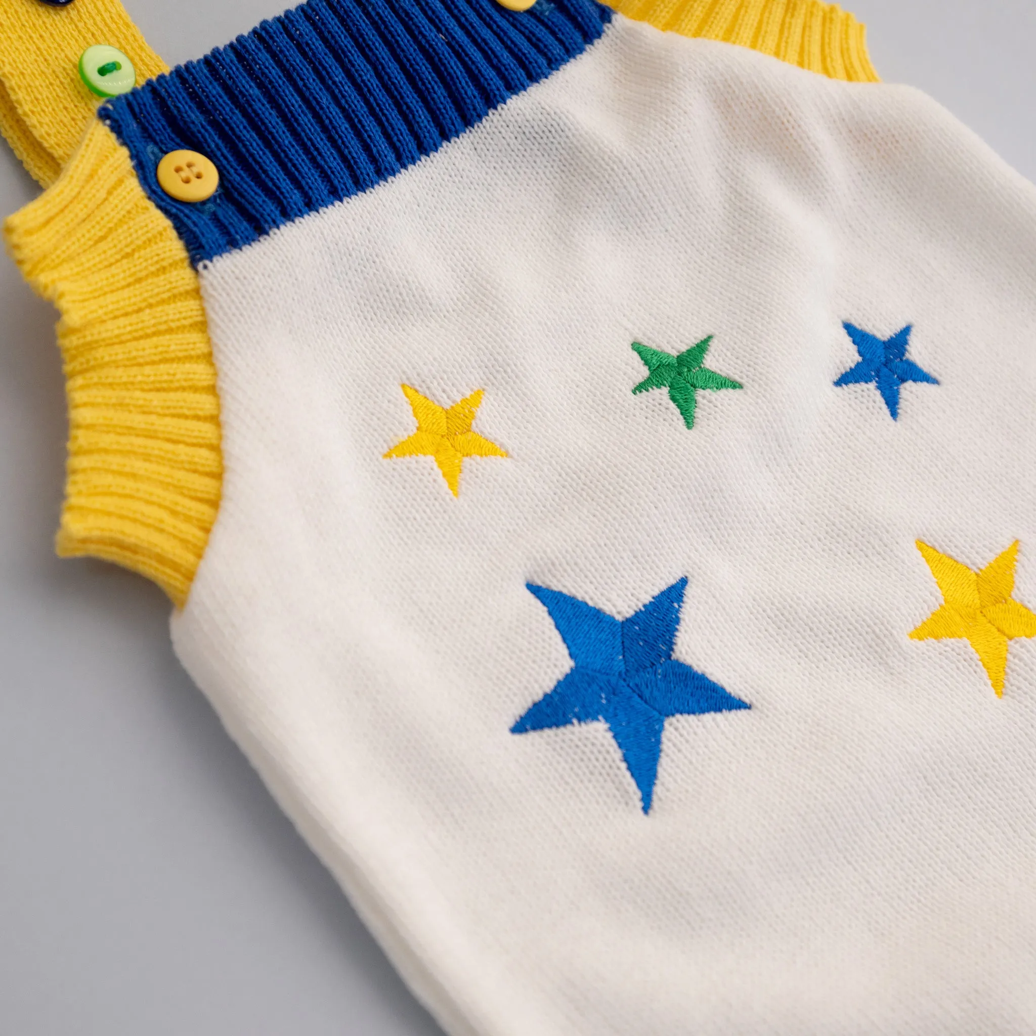 Romper Tricot Estrelas - Unissex, Bebê e Infantil