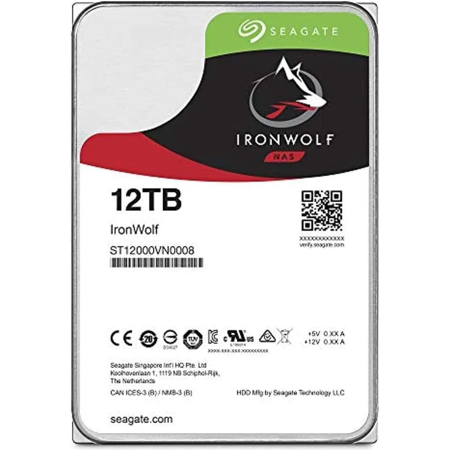 Seagate IronWolf 12TB NAS Internal Hard Drive HDD – 3.5 Inch SATA  (Refurbished)