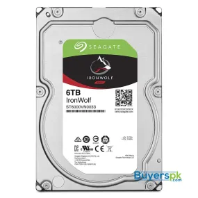 Seagate Ironwolf Nas 7200rpm Internal Sata Hard Drive 6tb 6gb/s 3.5-inch (st6000vn0033) 3 Yrs